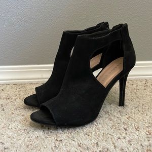 Madden Girl Suede Peep Toe Booties